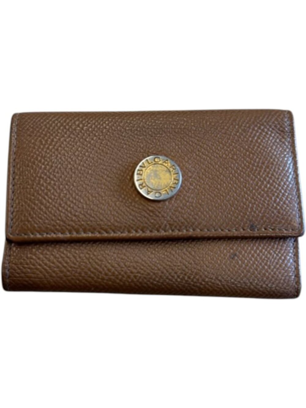 688146CR C1 Bvlgari Key Case Brown Leather